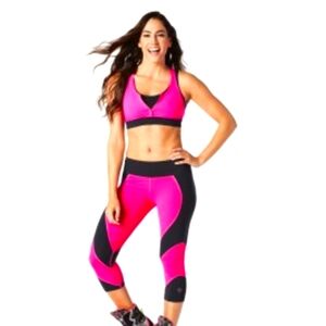 Team Zumba Hot Pink Capri Leggings Size Med